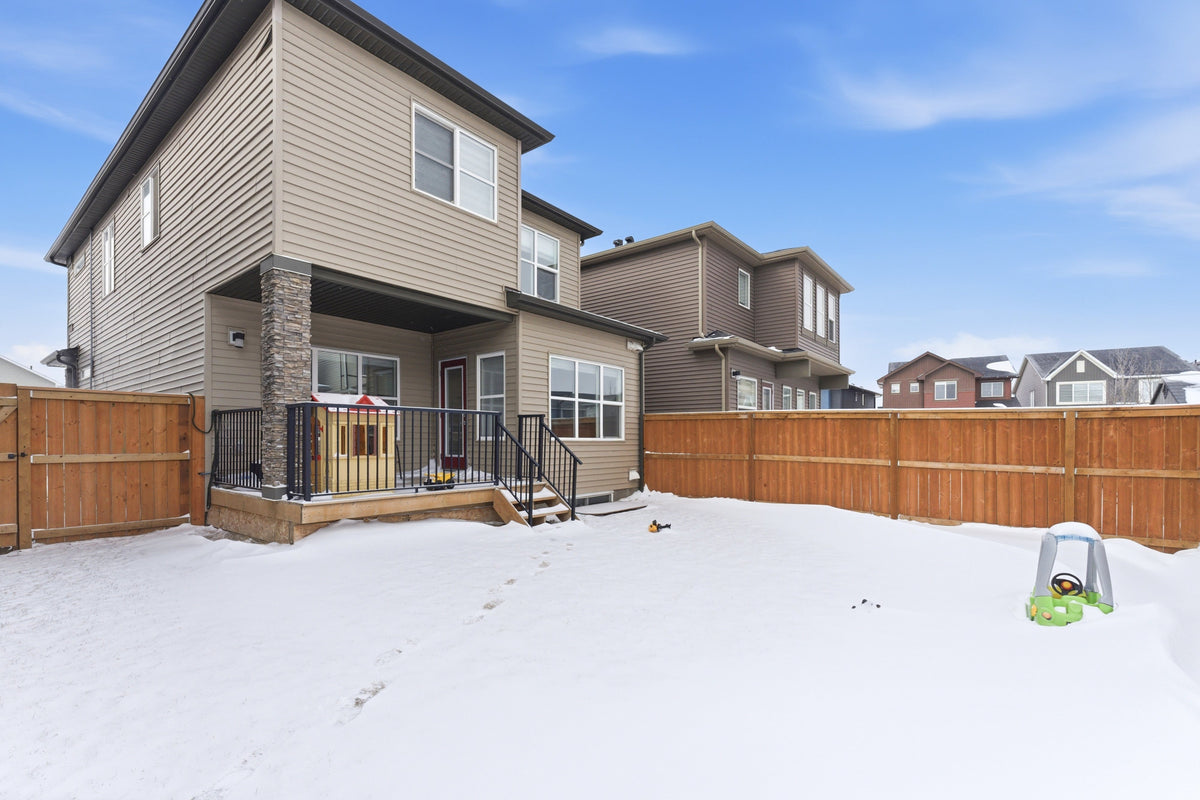 Fully fenced and landscaped backyard in Calgary