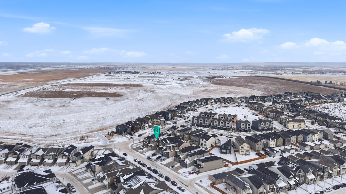 Aerial view of Belvedere Calgary for a guide to solar panels and home value