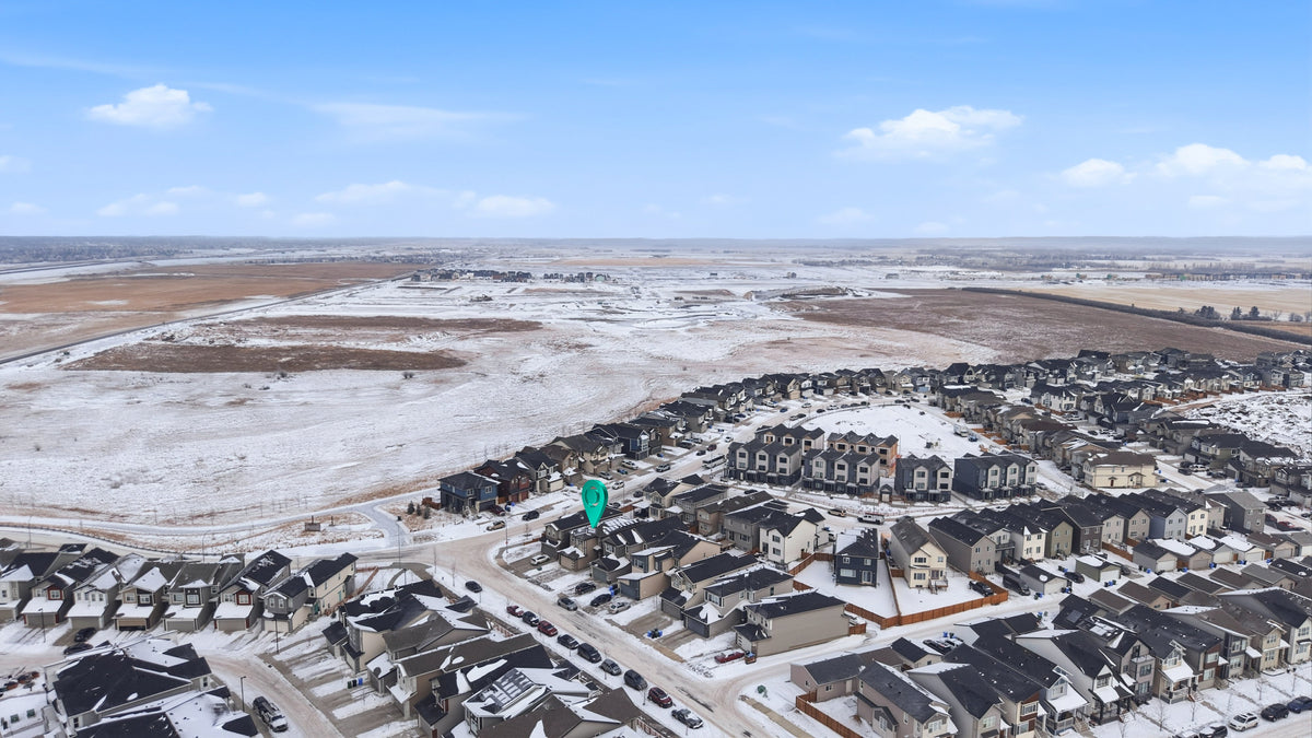 Aerial view of Belvedere and East Hills for a complete Calgary moving guide